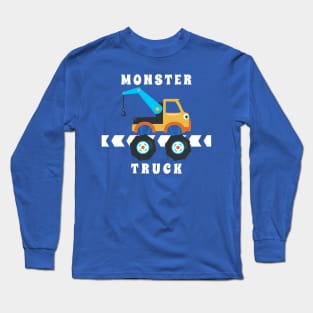 Vector illustration of monster truck with cartoon style. Long Sleeve T-Shirt